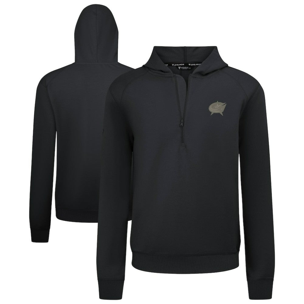 Columbus Blue Jackets Levelwear Technic Quarter-Zip Pullover Hoodie Black