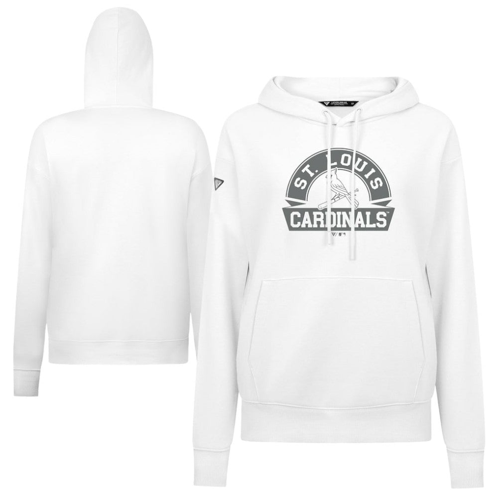 St. Louis Cardinals Levelwear Women's Adorn Banner Arch Hoodie White