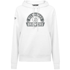 Milwaukee Brewers Levelwear Women's Adorn Banner Arch Hoodie White