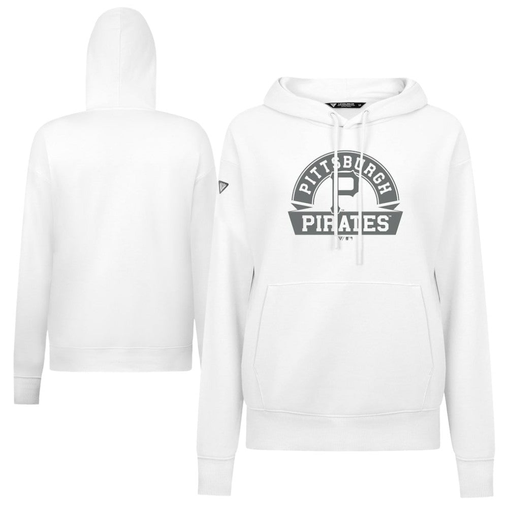 Pittsburgh Pirates Levelwear Women's Adorn Banner Arch Hoodie White