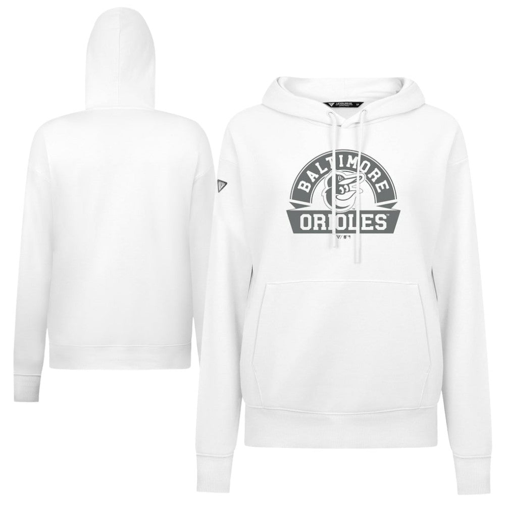 Baltimore Orioles Levelwear Women's Adorn Banner Arch Hoodie White