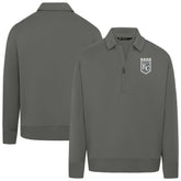 Kansas City Royals Levelwear Women's Canmore Chenille Logo Quarter-Zip Top Stone