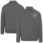 Minnesota Twins Levelwear Women's Canmore Chenille Logo Quarter-Zip Top Stone