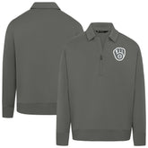 Milwaukee Brewers Levelwear Women's Canmore Chenille Logo Quarter-Zip Top Stone