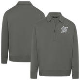 Miami Marlins Levelwear Women's Canmore Chenille Logo Quarter-Zip Top Stone