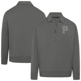 Pittsburgh Pirates Levelwear Women's Canmore Chenille Logo Quarter-Zip Top Stone