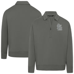 St. Louis Cardinals Levelwear Women's Canmore Chenille Logo Quarter-Zip Top Stone