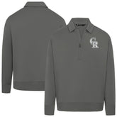 Colorado Rockies Levelwear Women's Canmore Chenille Logo Quarter-Zip Top Stone