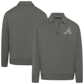 Atlanta Braves Levelwear Women's Canmore Chenille Logo Quarter-Zip Top Stone