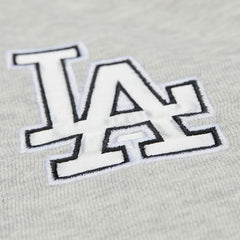 Los Angeles Dodgers Women's Cooperstown Collection V-Neck Cropped Toggle Sweatshirt Heather Gray | Mitchell & Ness