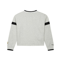New York Yankees Women's Cooperstown Collection V-Neck Cropped Toggle Sweatshirt Heather Gray | Mitchell & Ness