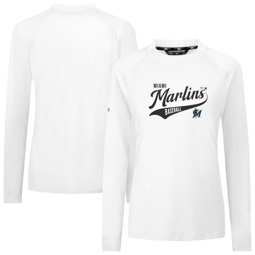 Miami Marlins Levelwear Women's Slender Glide T-Shirt White