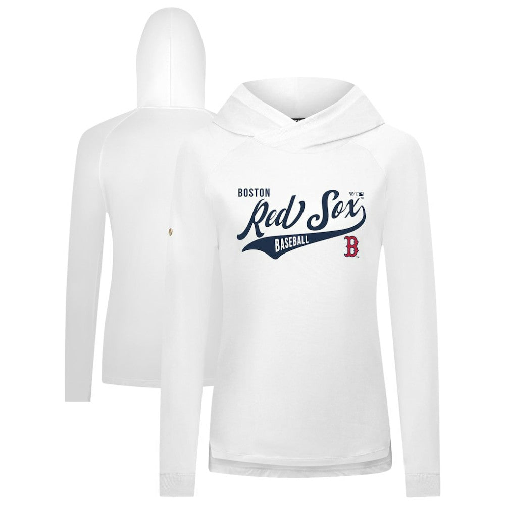 Boston Red Sox Levelwear Women's Slender Glide Raglan Hoodie White