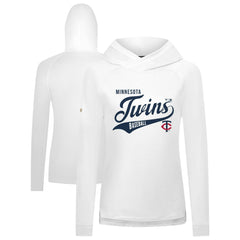 Minnesota Twins Levelwear Women's Slender Glide Raglan Hoodie White