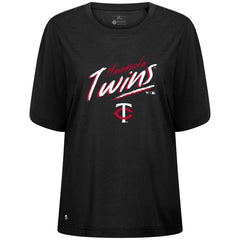 Minnesota Twins Levelwear Women's Bloom Sizzle T-Shirt Black