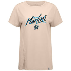 Miami Marlins Levelwear Women's Influx Sizzle T-Shirt Khaki