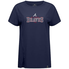Atlanta Braves Levelwear Women's Influx Journey T-Shirt Navy