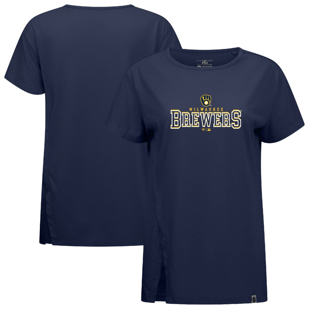 Milwaukee Brewers Levelwear Women's Influx Journey T-Shirt Navy