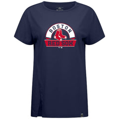 Boston Red Sox Levelwear Women's Influx Banner Arch T-Shirt Navy