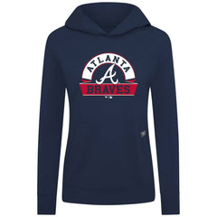 Atlanta Braves Levelwear Women's Relay Banner Arch Long Sleeve T-Shirt Hoodie Navy