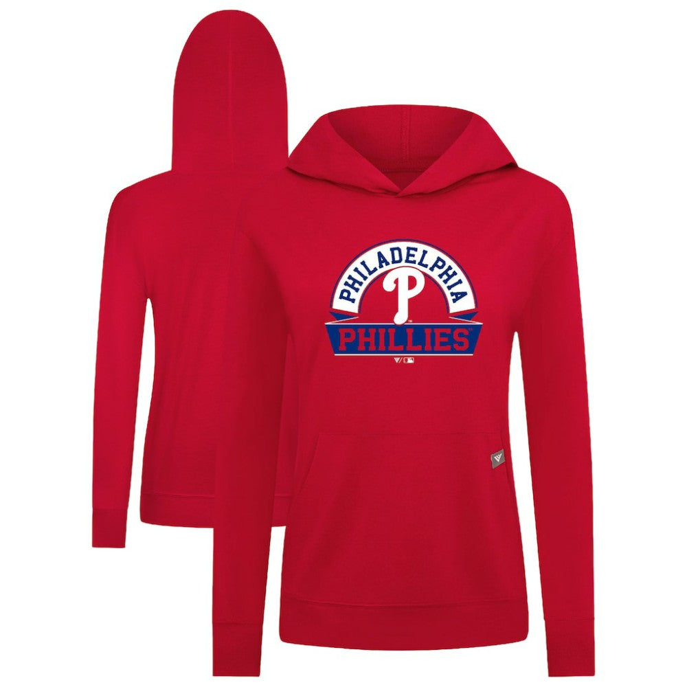 Philadelphia Phillies Levelwear Women's Relay Banner Arch Long Sleeve T-Shirt Hoodie Red