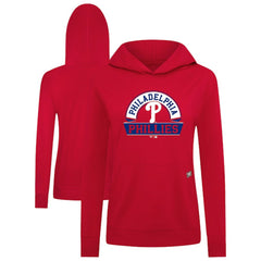 Philadelphia Phillies Levelwear Women's Relay Banner Arch Long Sleeve T-Shirt Hoodie Red