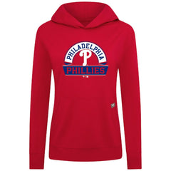 Philadelphia Phillies Levelwear Women's Relay Banner Arch Long Sleeve T-Shirt Hoodie Red