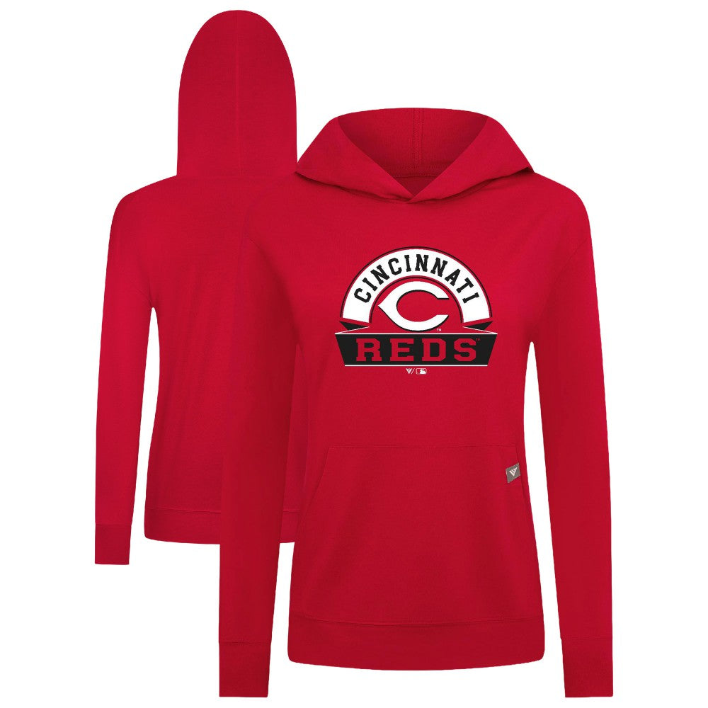 Cincinnati Reds Levelwear Women's Relay Banner Arch Long Sleeve T-Shirt Hoodie Red