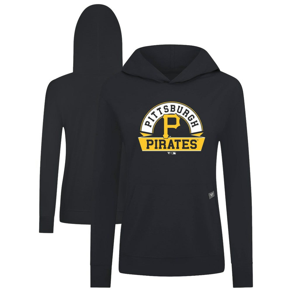 Pittsburgh Pirates Levelwear Women's Relay Banner Arch Long Sleeve T-Shirt Hoodie Black
