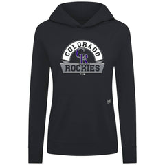 Colorado Rockies Levelwear Women's Relay Banner Arch Long Sleeve T-Shirt Hoodie Black