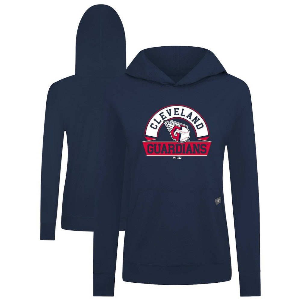 Cleveland Guardians Levelwear Women's Relay Banner Arch Long Sleeve T-Shirt Hoodie Navy