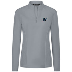 Miami Marlins Levelwear Women's Upright Insignia 2.0 Quarter-Zip Tri-Blend Top Gray