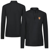 New York Mets Levelwear Women's Upright Insignia 2.0 Quarter-Zip Tri-Blend Top Black