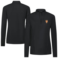 New York Mets Levelwear Women's Upright Insignia 2.0 Quarter-Zip Tri-Blend Top Black