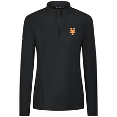 New York Mets Levelwear Women's Upright Insignia 2.0 Quarter-Zip Tri-Blend Top Black