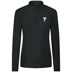 Philadelphia Phillies Levelwear Women's Upright Insignia 2.0 Quarter-Zip Tri-Blend Top Black