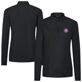Chicago Cubs Levelwear Women's Upright Insignia 2.0 Quarter-Zip Tri-Blend Top Black