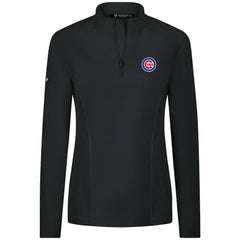 Chicago Cubs Levelwear Women's Upright Insignia 2.0 Quarter-Zip Tri-Blend Top Black