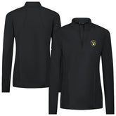 Milwaukee Brewers Levelwear Women's Upright Insignia 2.0 Quarter-Zip Tri-Blend Top Black