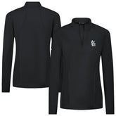 St. Louis Cardinals Levelwear Women's Upright Insignia 2.0 Quarter-Zip Tri-Blend Top Black