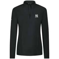 New York Yankees Levelwear Women's Upright Insignia 2.0 Quarter-Zip Tri-Blend Top Black