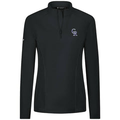 Colorado Rockies Levelwear Women's Upright Insignia 2.0 Quarter-Zip Tri-Blend Top Black