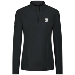 Detroit Tigers Levelwear Women's Upright Insignia 2.0 Quarter-Zip Tri-Blend Top Black