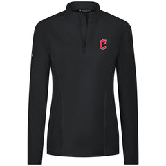 Cleveland Guardians Levelwear Women's Upright Insignia 2.0 Quarter-Zip Tri-Blend Top Black