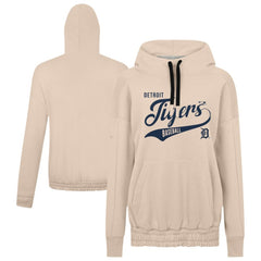 Detroit Tigers Levelwear Women's Oversized Waterfall Glide Hoodie Khaki