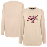 Atlanta Braves Levelwear Women's Oversized Beaudry Sizzle Top Khaki