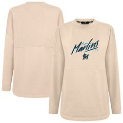 Miami Marlins Levelwear Women's Oversized Beaudry Sizzle Top Khaki