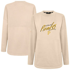 Pittsburgh Pirates Levelwear Women's Oversized Beaudry Sizzle Top Khaki