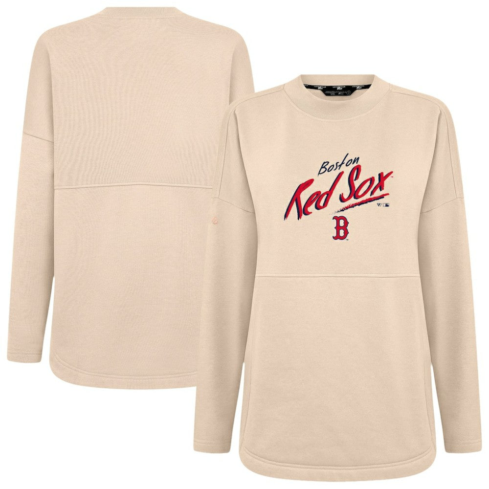 Boston Red Sox Levelwear Women's Oversized Beaudry Sizzle Top Khaki