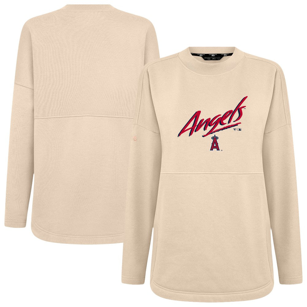 Los Angeles Angels Levelwear Women's Oversized Beaudry Sizzle Top Khaki